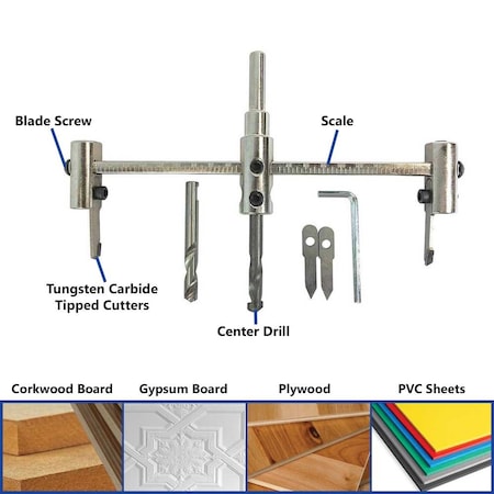 Adjustable Hole Saw 1-1/2 Inch To 11-3/4 Inch (40mm - 300mm)